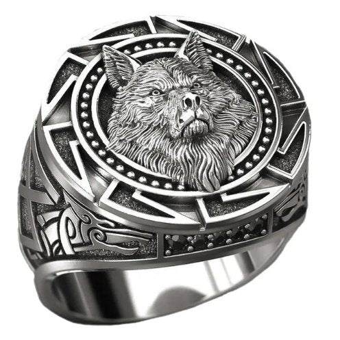 DapperOrnate™ Wolf Ring DPO-5001 | For Men - Zolenzo